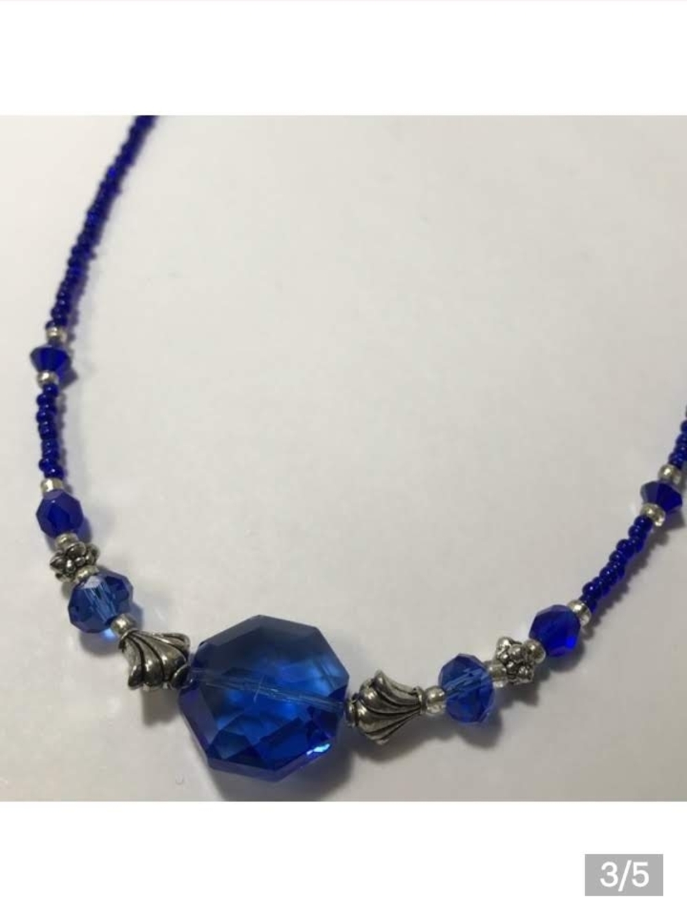 Elegant Blue Glass Bead Necklace - Women's Jewelry